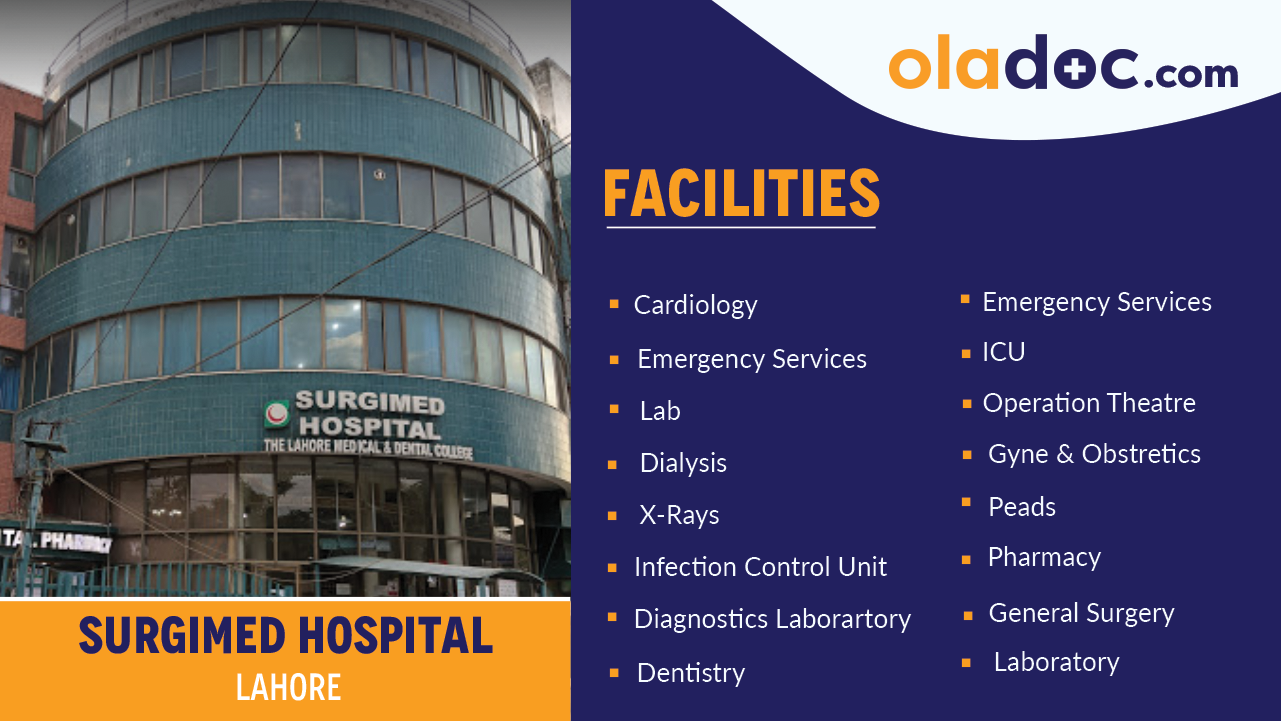 Facilities at Surgimed Hospital Lahore